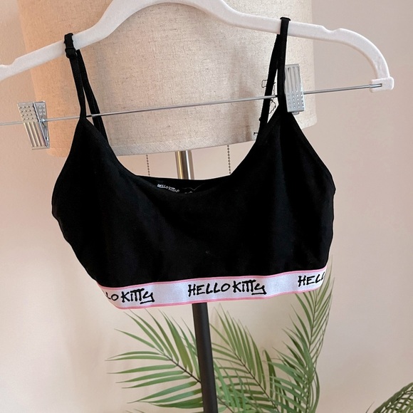 Hello kitty Bralette Size Medium black and pink - Picture 3 of 8